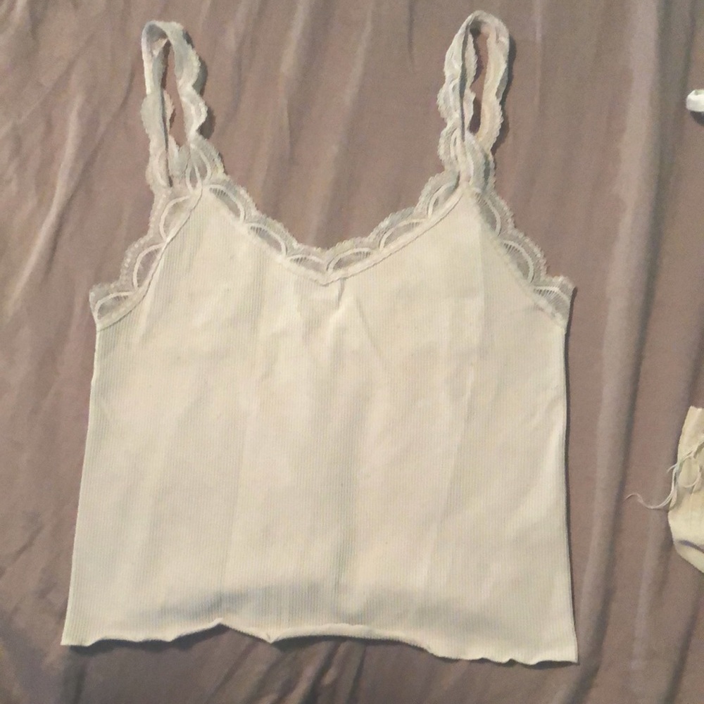 White lace crop top